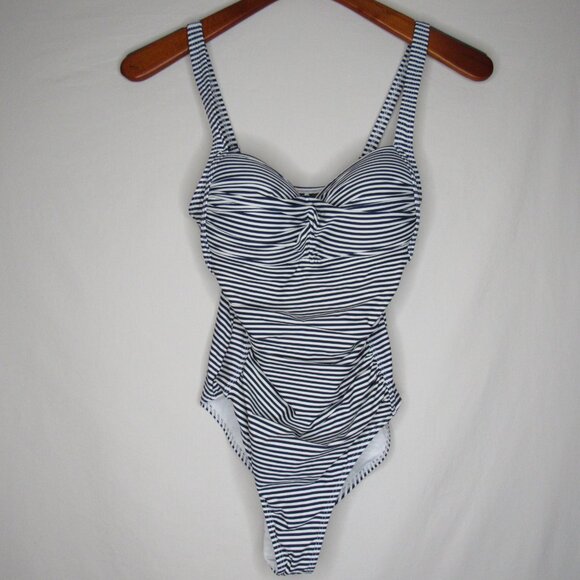 Nip Tuck Sorrento Stripe JOANN One Piece Blue Swimsuit Women's 6 - Picture 6 of 9